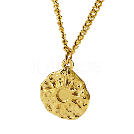 Stylish 304 Stainless Steel Sunbeam Pendant Necklaces for Women Daily Wear YM0399-2-1