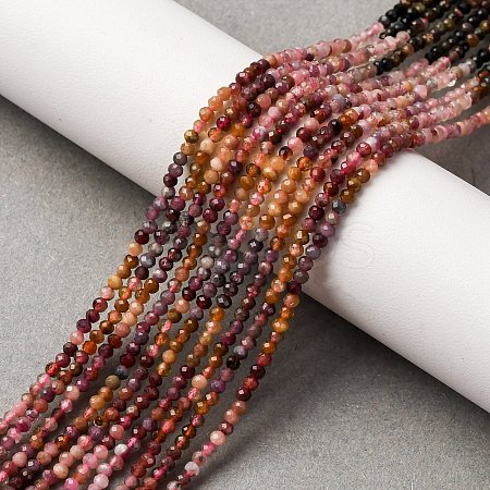 Natural Multicolor Tourmaline Beads Strands G-C226-B02-2mm-01-1