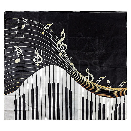 Piano Pattern Linen Tablecloth AJEW-WH0528-69A-1