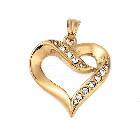 304 Stainless Steel Crystal Rhinestone Pendants STAS-Z097-17G-1
