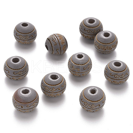 Painted Natural Wood Beads WOOD-N006-02A-08-1