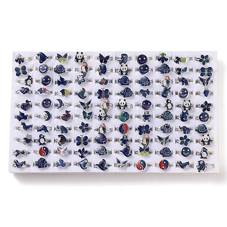 100Pcs Adjustable Mood Ring RJEW-B029-07-1