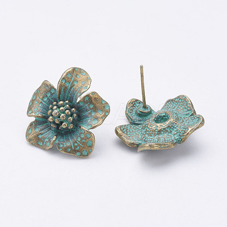 Tibetan Style Alloy Stud Earrings LS-PALLOY-P117-01AB-1
