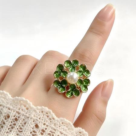 Zinc Alloy Enamel Cuff Open Rings for Women WZ6536-4-1