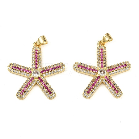Brass Micro Pave Cubic Zirconia Pendants KK-S526-56G-1