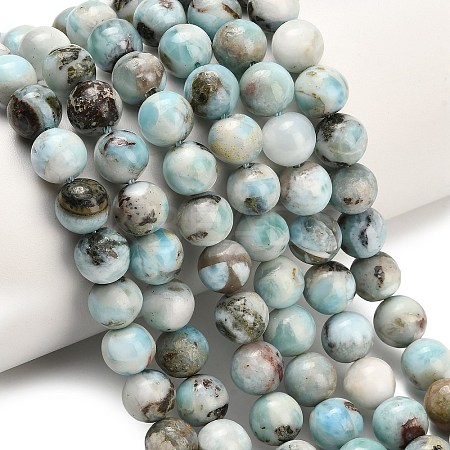 Natural Larimar Beads Strands G-L642-B19-8mm-1