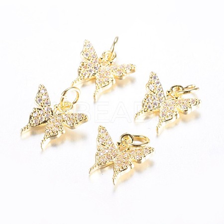 Long-Lasting Plated Brass Micro Pave Cubic Zirconia Charms ZIRC-F069-32G-1