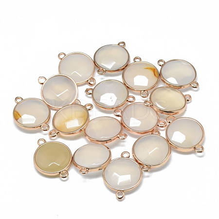 Natural White Agate Links connectors G-T073-02R-1