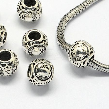 Alloy European Beads PALLOY-S082-04-1