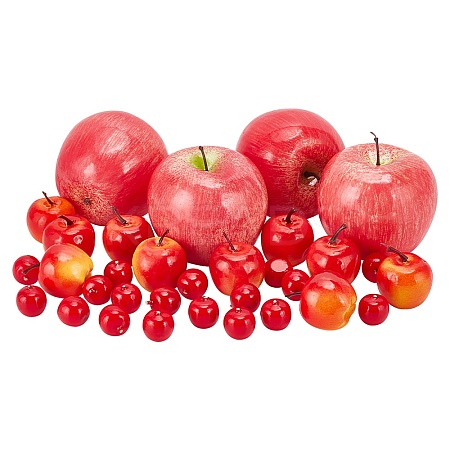 34Pcs 3 Style Plastic Imitation Apple AJEW-PH0011-35-1