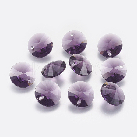Faceted Glass Rhinestone Charms RGLA-F049-6mm-204-1