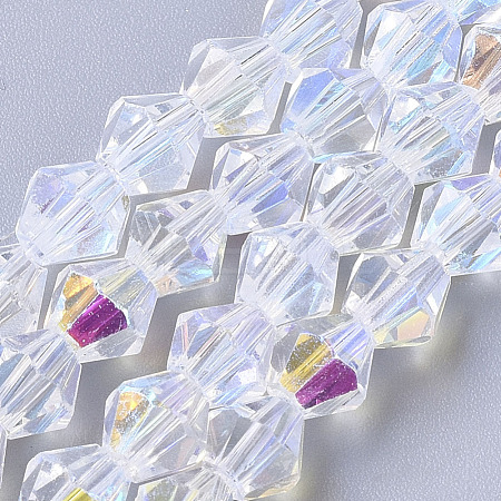 Electroplate Glass Beads Strands X-EGLA-Q118-5mm-C17-1
