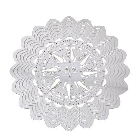 201 Stainless Steel 3D Rotating Hanging Wind Spinner STAS-B122-01P-06-1
