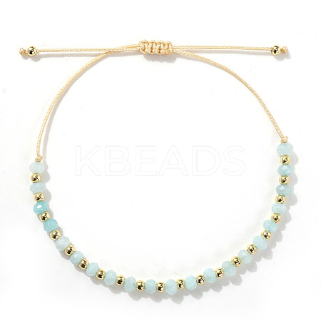 Natural Amazonite Round Beaded Braided Bracelets for Women TK4994-4-1