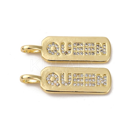 Brass Micro Pave Cubic Zirconia Pendants KK-P308-41G-1