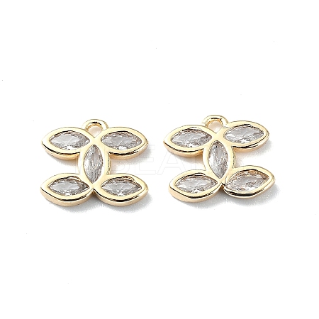 Brass Micro Pave Cubic Zirconia Pendants FIND-Z029-01G-1