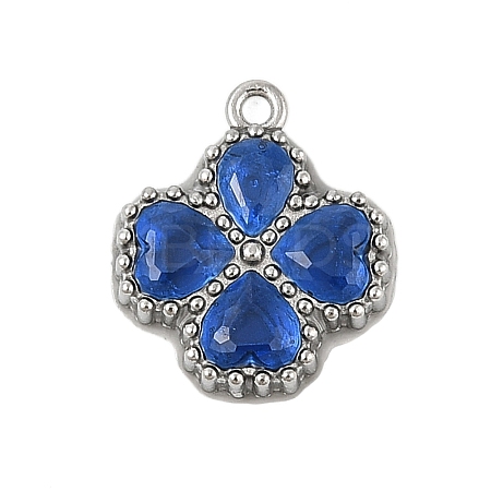 304 Stainless Steel Rhinestone Pendants STAS-E547-06B-P-1