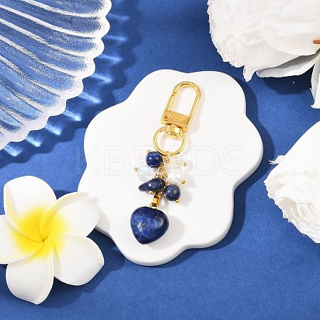 Natural Lapis Lazuli Pendant Decorations HJEW-JM04150-02-1
