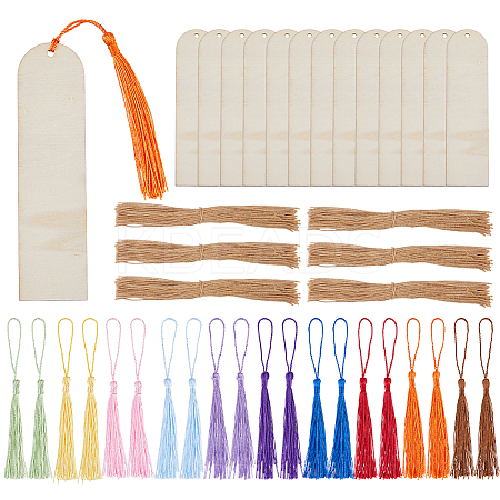 DIY Wooden Blank Arch Bookmarks Making Kit DIY-FH0009-01-1