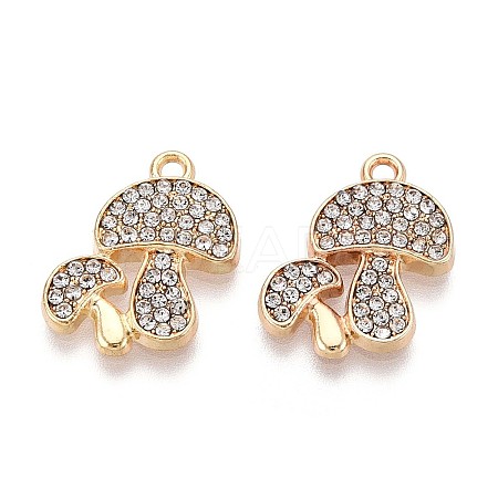 Rack Plating Alloy Rhinestone Pendants PALLOY-T091-24B-G-1