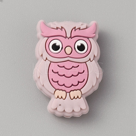 Owl Food Grade Eco-Friendly Silicone Beads LS-SIL-WH0019-26F-1