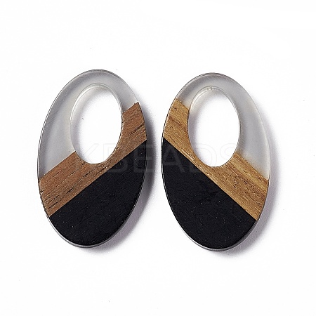 Opaque Resin & Walnut Wood Pendants RESI-M027-02E-1
