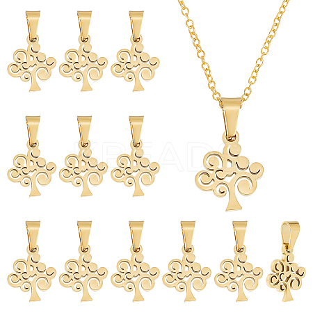 12Pcs 304 Stainless Steel Pendants STAS-UN0054-33-1