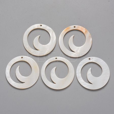 Natural Freshwater Shell Pendants SHEL-R021-07-1