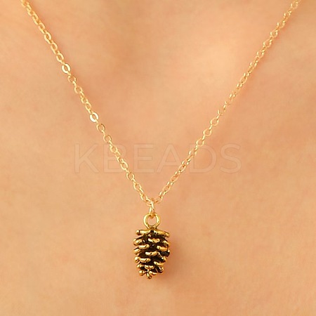 Fashionable Alloy Pinecone Pendant Necklaces for Women FS-WG44DA2-05-1