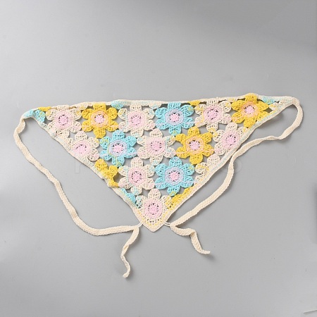 Cotton Knitted Triangle Headscarf AJEW-WH20001-82C-1