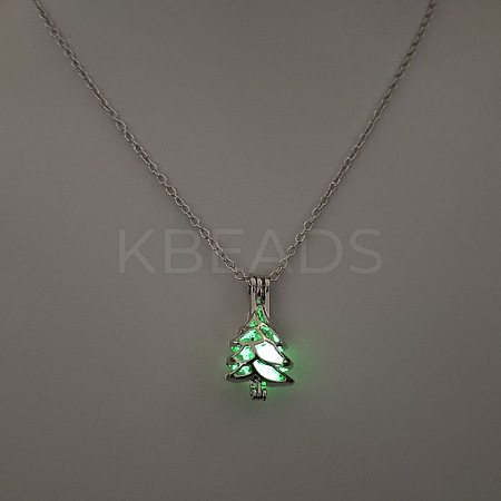 Alloy with Luminous Resin Bead Inside Pendant Necklaces for Women Men FS-WG4D5C2-22-1