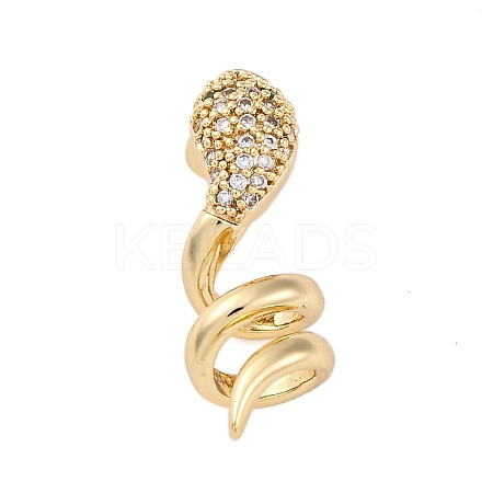 Brass Micro Pave Cubic Zirconia Pendants KK-P289-09G-1