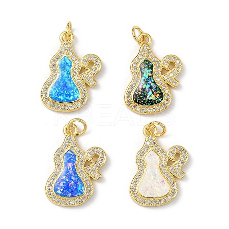 Brass Micro Pave Cubic Zirconia Pendants KK-A197-30G-1