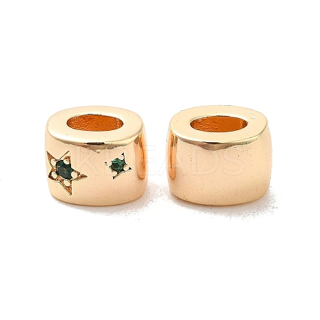 Brass Micro Pave Cubic Zirconia Beads KK-Q773-02G-02-1