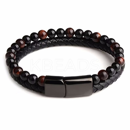 Natural Tiger Eye Beaded Bracelets PW24070699643-1