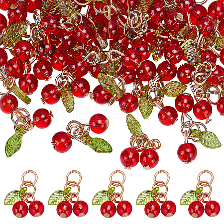 50Pcs Handmade Lampwork Pendants LAMP-ME0001-25-1