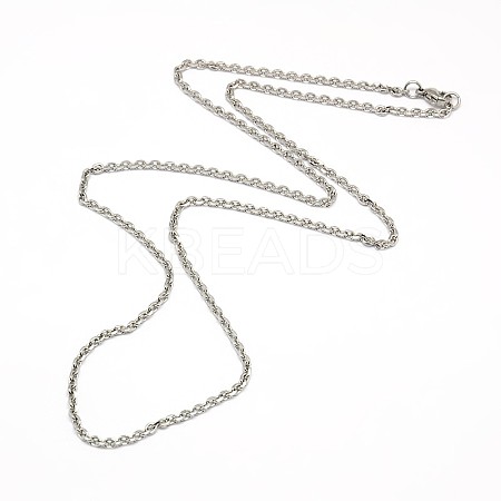 Tarnish Resistant Fashionable 304 Stainless Steel Cable Chain Necklace Making STAS-A028-N081P-1