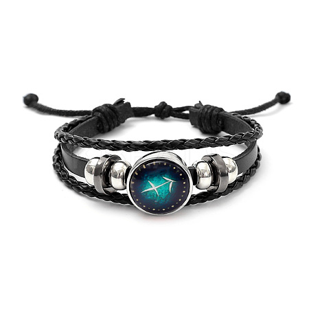 Imitation Leather Triple Layer Multi-strand Bracelets FS-WGC42D3-11-1