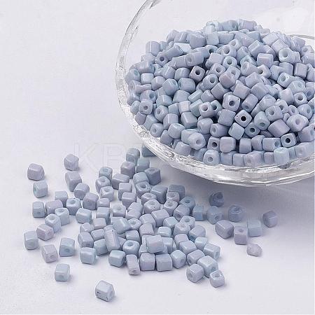 Cube Opaque Colours Glass Seed Beads SEED-R026-A18-1