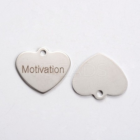 Non-Tarnish 201 Stainless Steel Heart Pendants LS-STAS-L165-C20-1