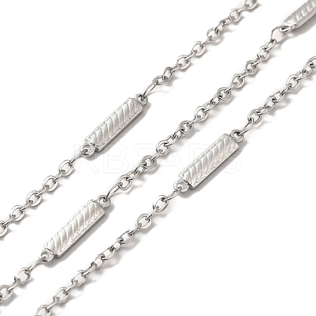 Tarnish Resistant 304 Stainless Steel Rectangle Link Chains STAS-B041-09P-1