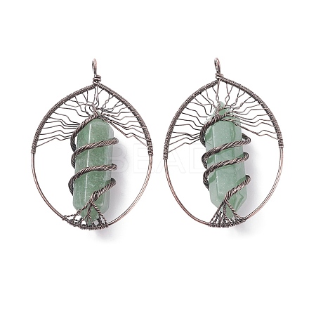 Natural Green Aventurine Big Pendants G-F702-02R-D-1