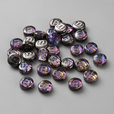 Transparent Electroplated UV Plating Glass Beads GLAA-TAC0024-12C-E-1