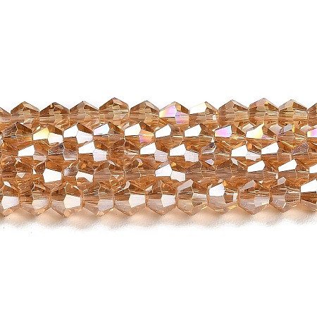 Transparent Electroplate Glass Beads Strands EGLA-A039-T4mm-B18-1