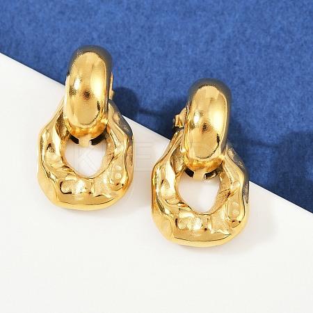304 Stainless Steel Nuggets Stud Earrings EJEW-K268-33G-1