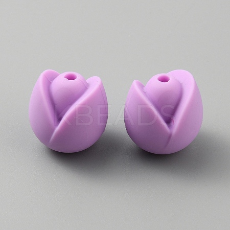 Flower Food Grade Eco-Friendly Silicone Beads LS-SIL-WH0013-47F-1