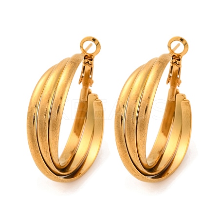 304 Stainless Steel Three Layer Hoop Earrings for Women LS-EJEW-Z057-10G-1
