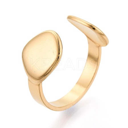 Ion Plating(IP) 304 Stainless Steel Cuff Open Rings for Women RJEW-N052-18G-1