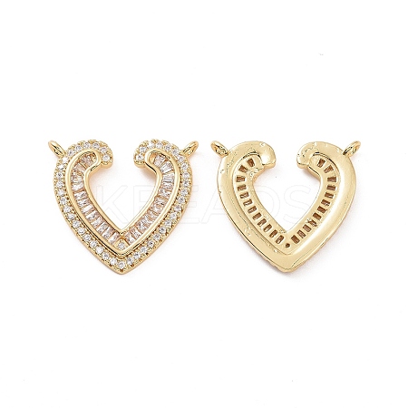 Brass Pave Clear Cubic Zirconia Pendants KK-E068-VC477-1