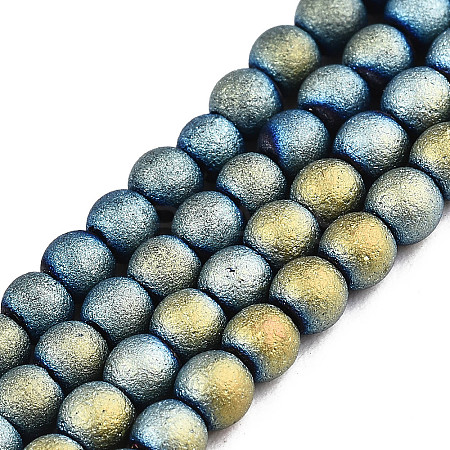 Frosted Electroplate Glass Beads Strands LS-EGLA-S195-01C-01-1